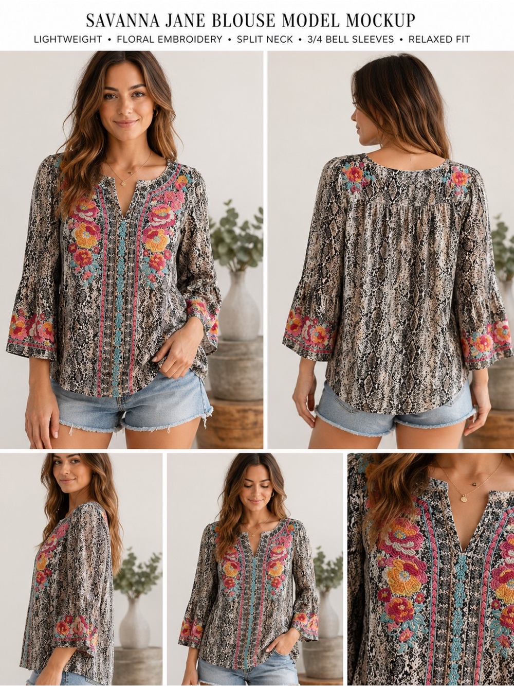 Savanna Jane - Floral Embroidered Women's Top size Small‎ - Picture 3 of 3